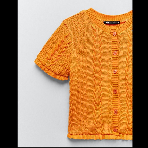 Zara Ruffled Cable Knit Mini Cardigan - Picture 7 of 7